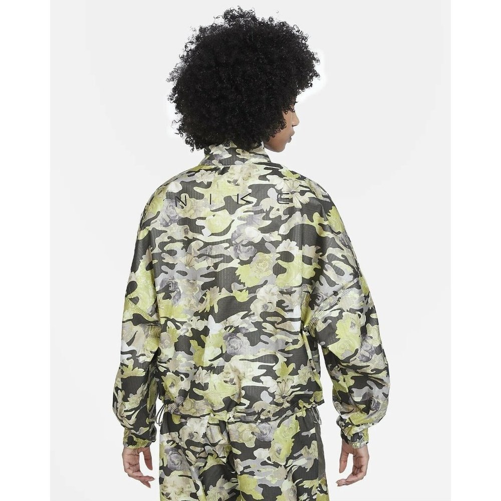 Nike Womens Woven Floral Camo Full Zip Jacket Green 2XL CZ8184-325 - Picture 3 of 6